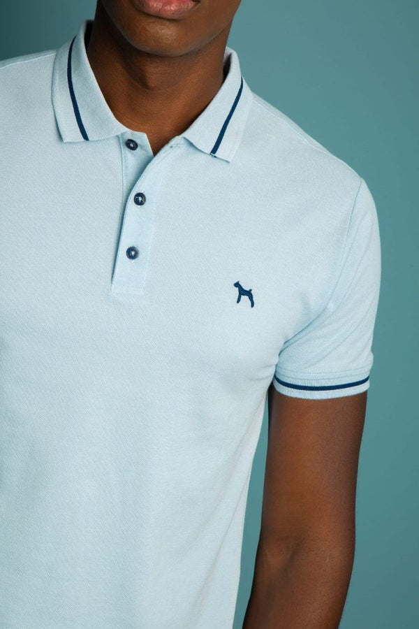 Polo Basica Fondo Entero Azul Claro (Custom Fit)
