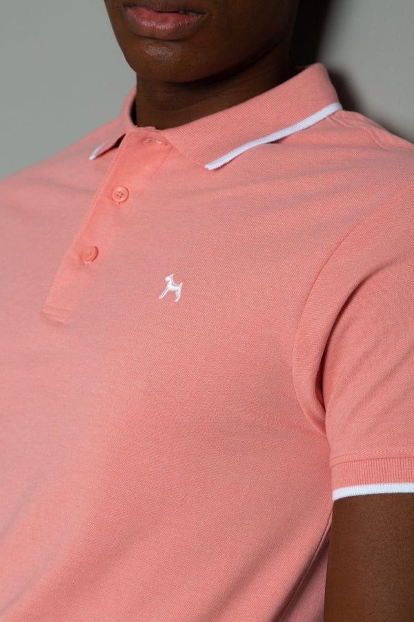 Polo Basica Fondo Entero Coral (Custom Fit) - Victor