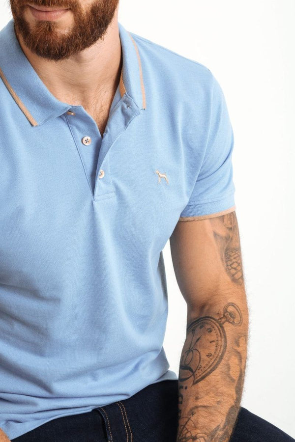 Polo Basica Fondo Entero Azul (Custom Fit) - Victor