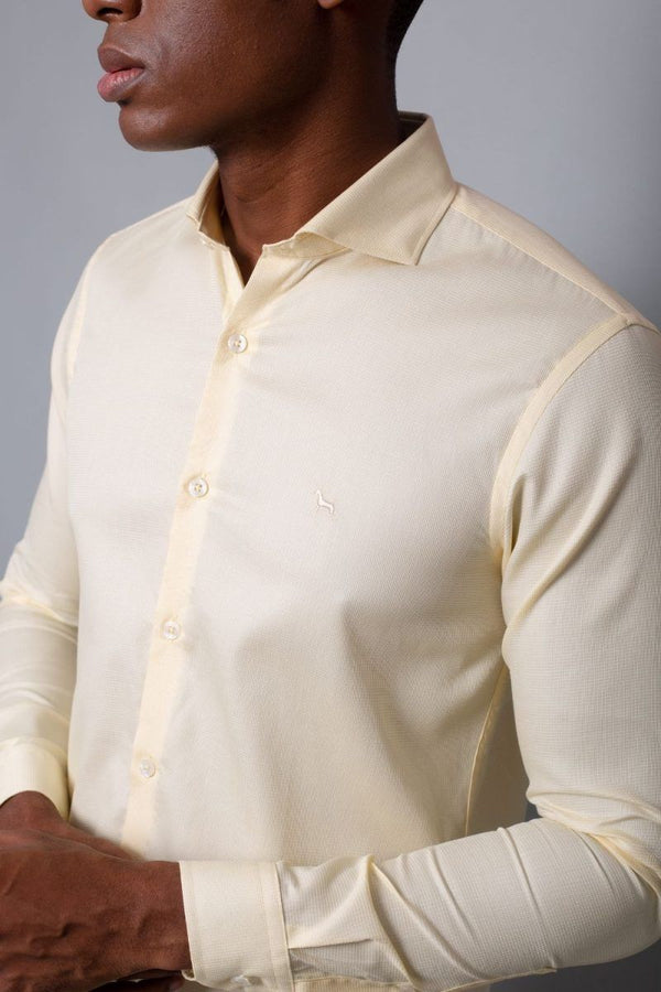 Camisa Manga Larga Amarilla (Slim Fit) - Victor