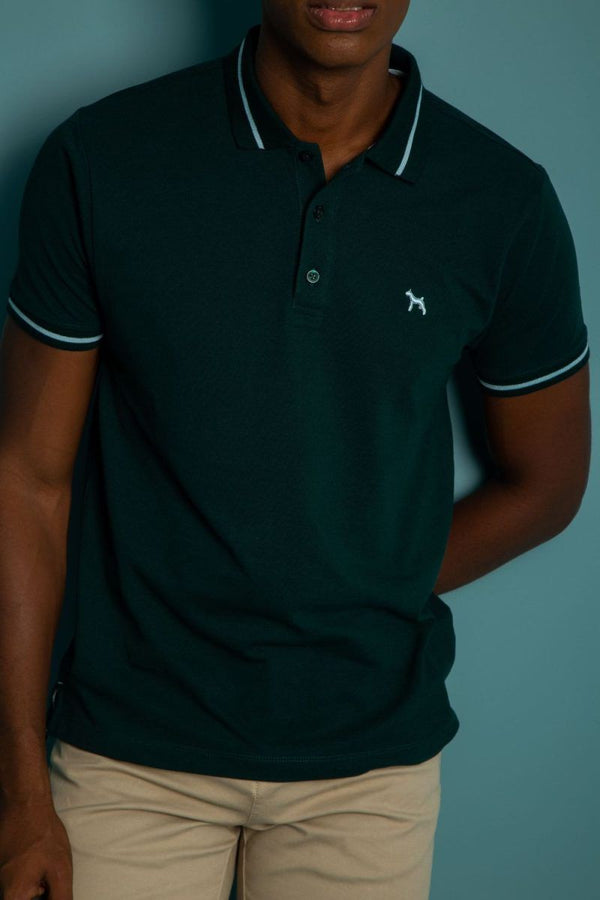 Polo Basica Fondo Entero Verde Oscuro (Custom Fit)
