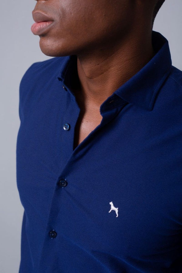 Camisa Manga Larga Azul Turqui (Slim Fit) - Victor