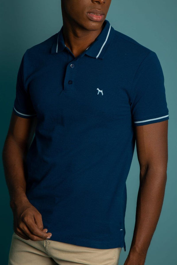 Polo Basica Fondo Entero Azul (Custom Fit)