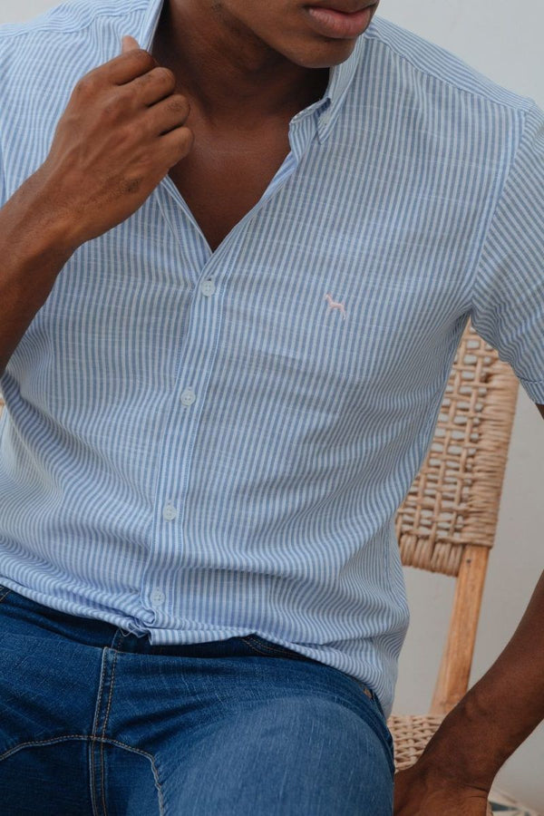 Camisa Manga Corta Rayas (Slim Fit) - Victor