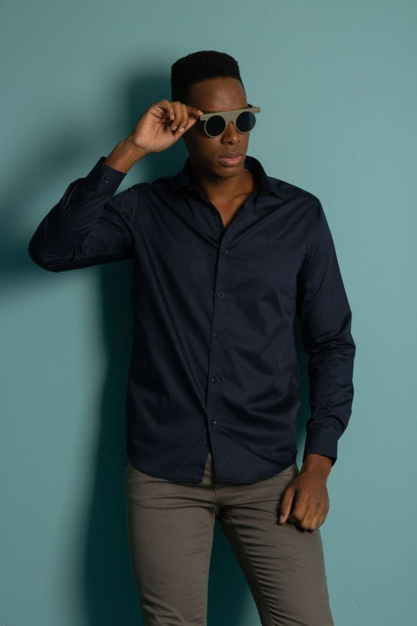 Camisa Manga Larga Azul Turquí (Slim Fit)