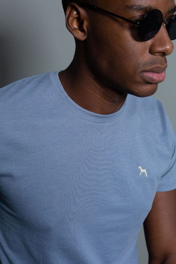 Camiseta Básica Azul Algodón (Custom Fit) - Victor