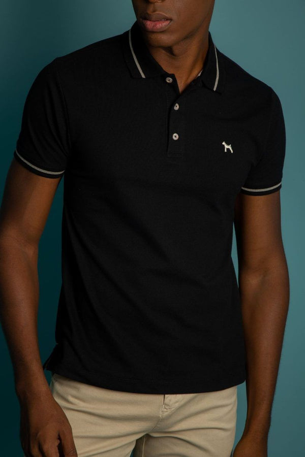 Polo Basica Fondo Entero Negro (Custom Fit)