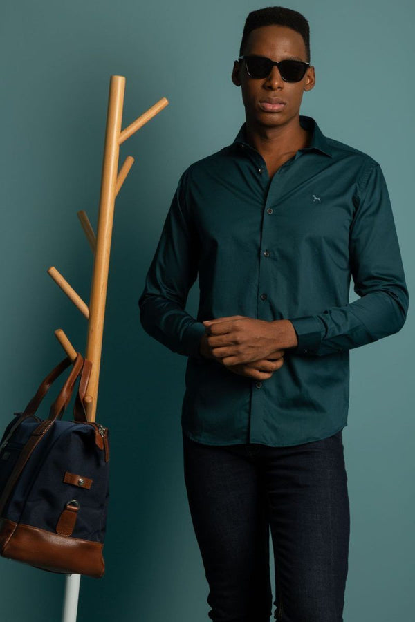 Camisa Manga Larga Verde (Slim Fit)