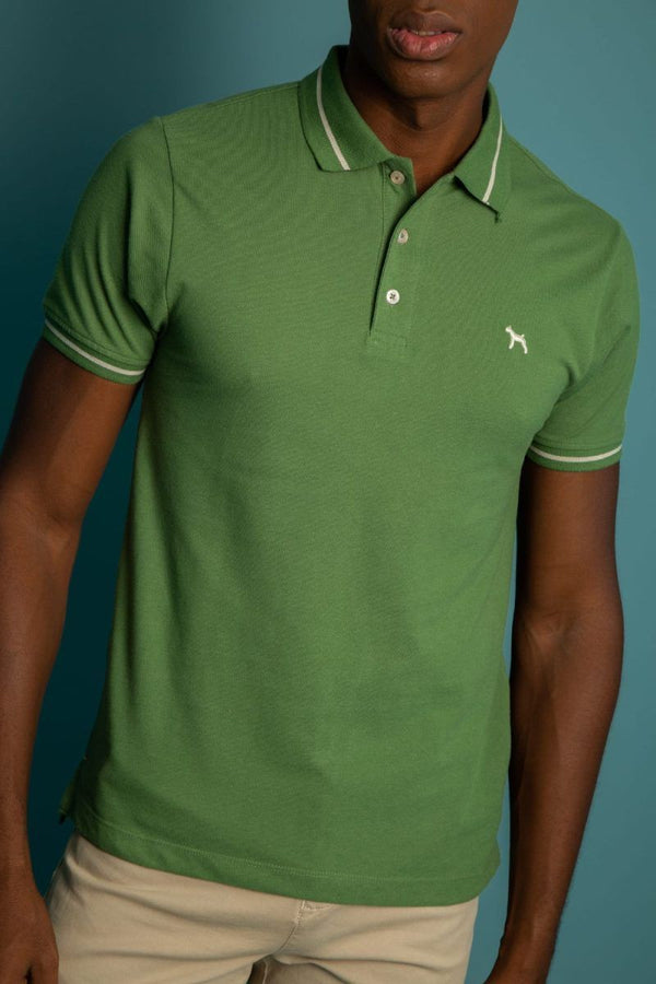 Polo Basica Fondo Entero Verde Oliva (Custom Fit)