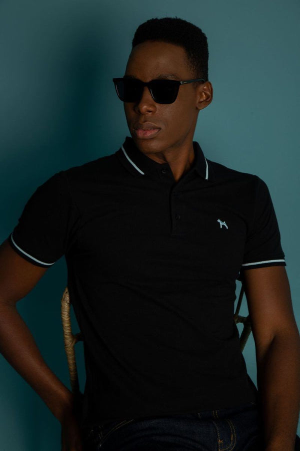 Polo Basica Fondo Entero Negro (Custom Fit)