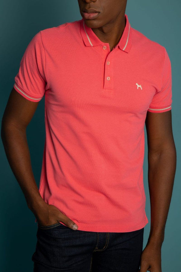Polo Basica Fondo Entero Coral (Custom Fit)