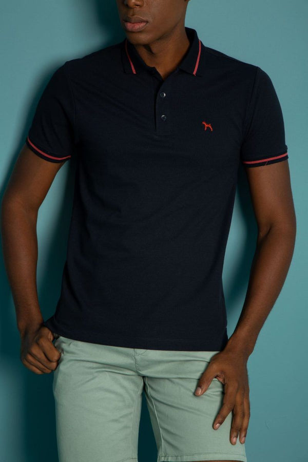 Polo Basica Fondo Entero Azul Turqui (Custom Fit)