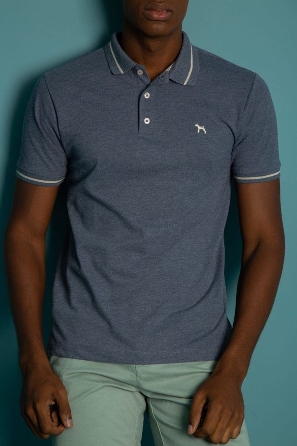 Polo Basica Fondo Entero Azul Denim (Custom Fit)