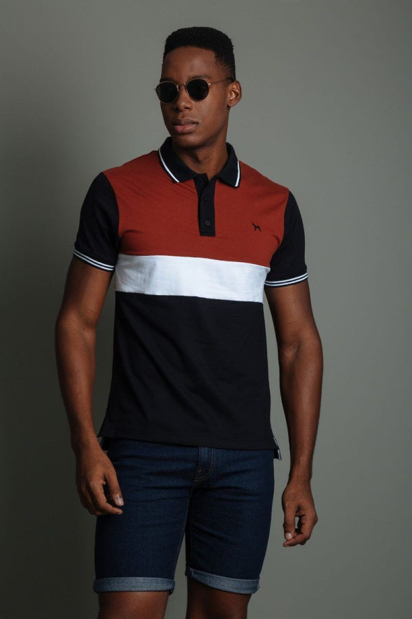 Polo Fashion Negro/Terracota (Custom Fit)