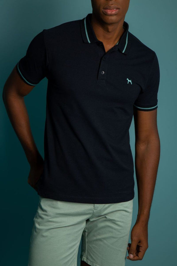 Polo Basica Fondo Entero Azul Turqui (Custom Fit)