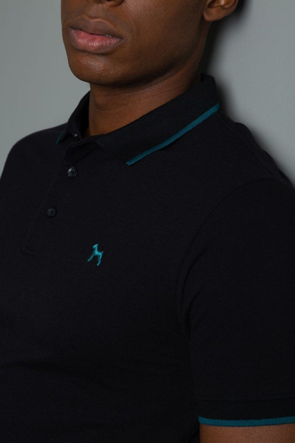 Polo Basica Fondo Entero Negro (Custom Fit) - Victor