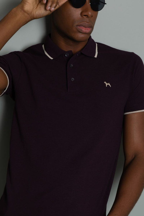 Polo Basica Fondo Entero Vinotinto (Custom Fit) - Victor