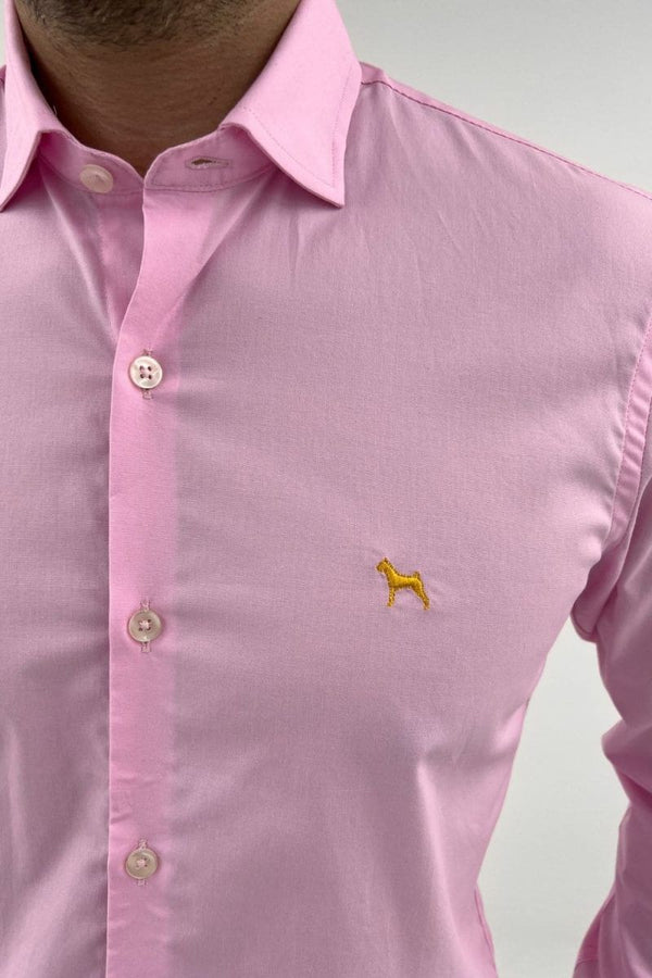 Camisa Manga Larga Rosada (Slim Fit) - Victor