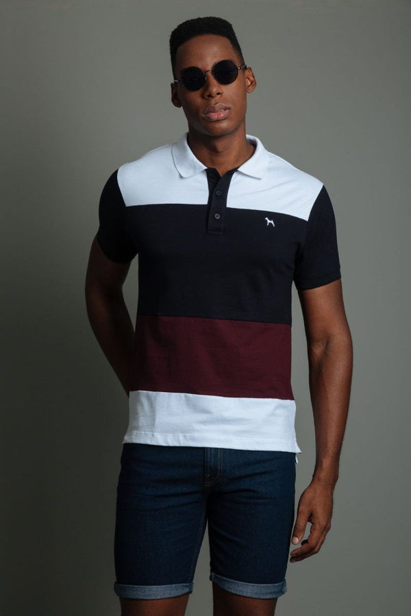 Polo Fashion Negro/Vinotinto (Custom Fit)
