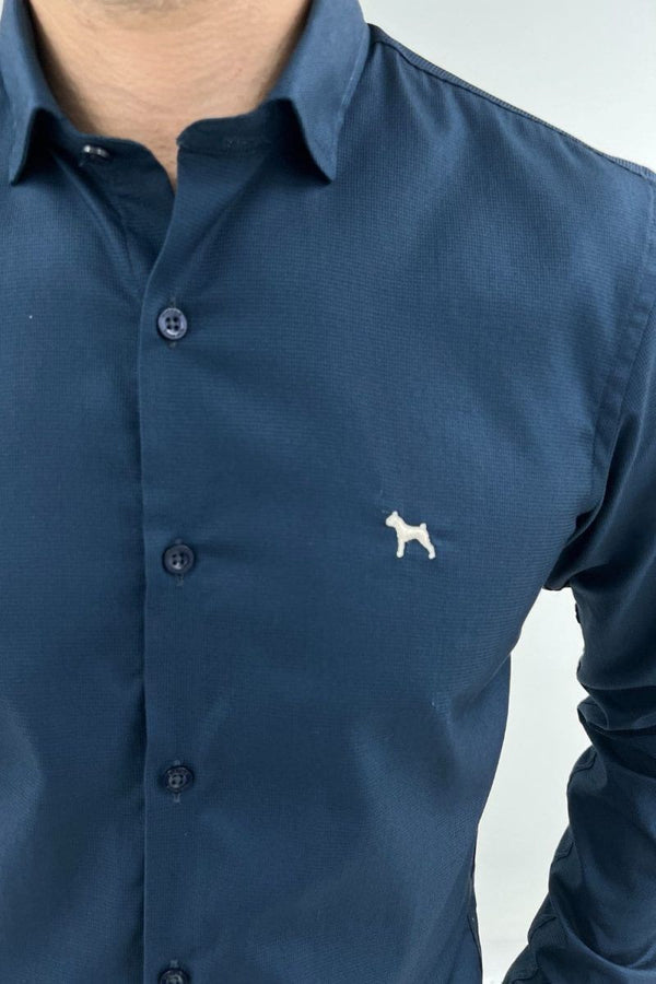 Camisa Manga Larga Azul Turqui (Slim Fit) - Victor