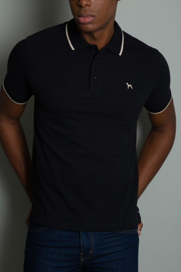 Polo Basica Fondo Entero Negro (Custom Fit) - Victor