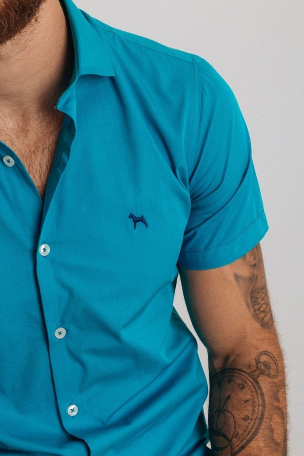 Camisa Manga Corta Fondo Entero (Slim Fit) - Victor