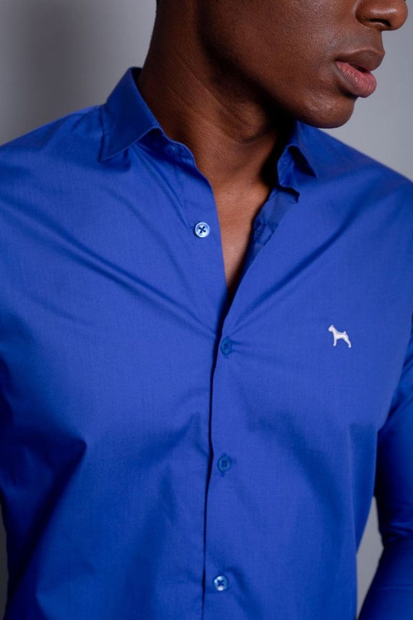 Camisa Manga Larga Azul Rey (Slim Fit) - Victor