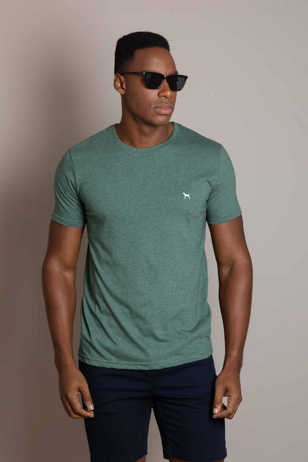 Camiseta Basica Verde Melange (Custom Fit)