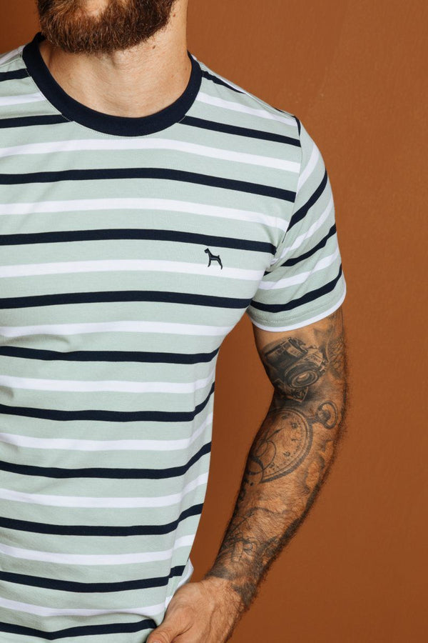 Camiseta Fashion Verde Rayas (Slim Fit) - Victor