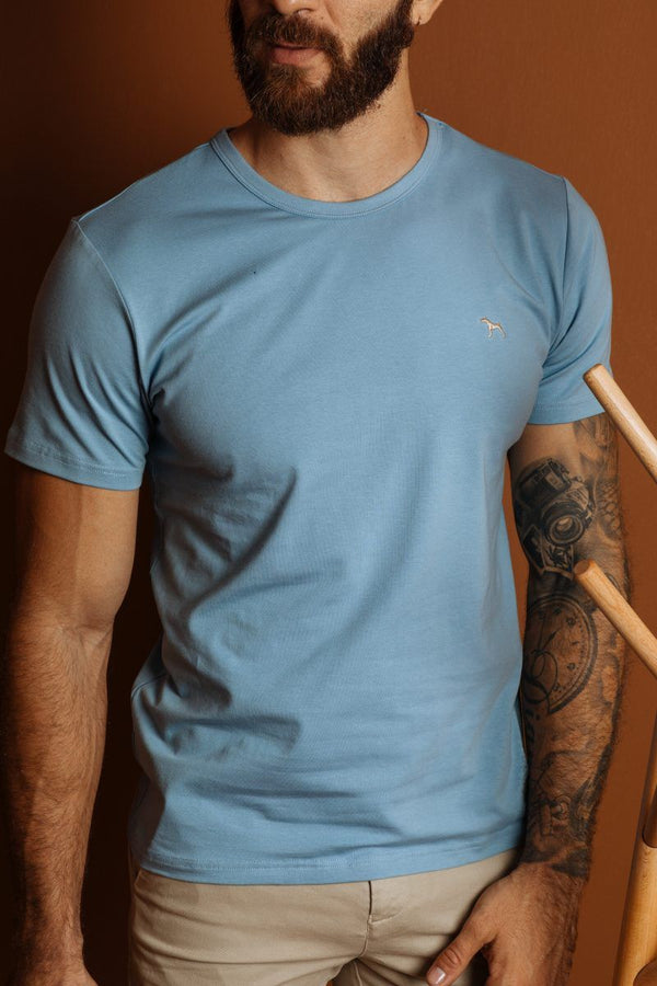 Camiseta Basica Azul Claro Premium (Slim Fit)