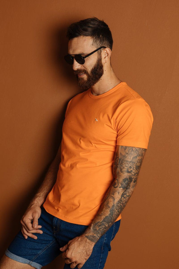 Camiseta Basica Naranja Premium (Slim Fit)