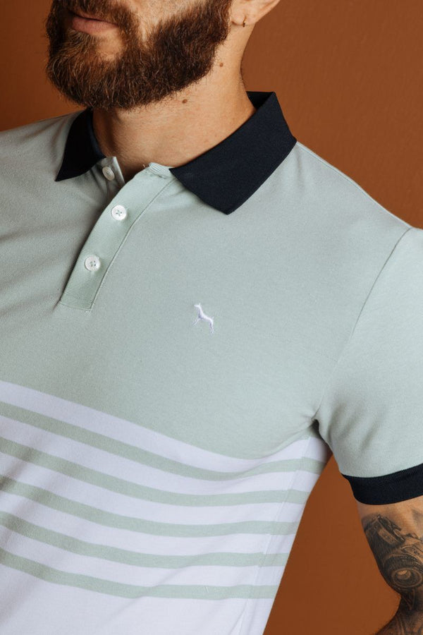 Polo Fashion Verde Menta rayas (Slim Fit)