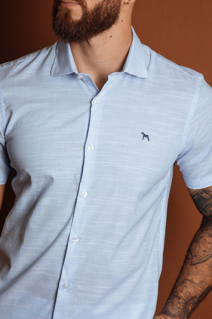 Camisa Manga Corta Azul Claro (Slim Fit) – Victor