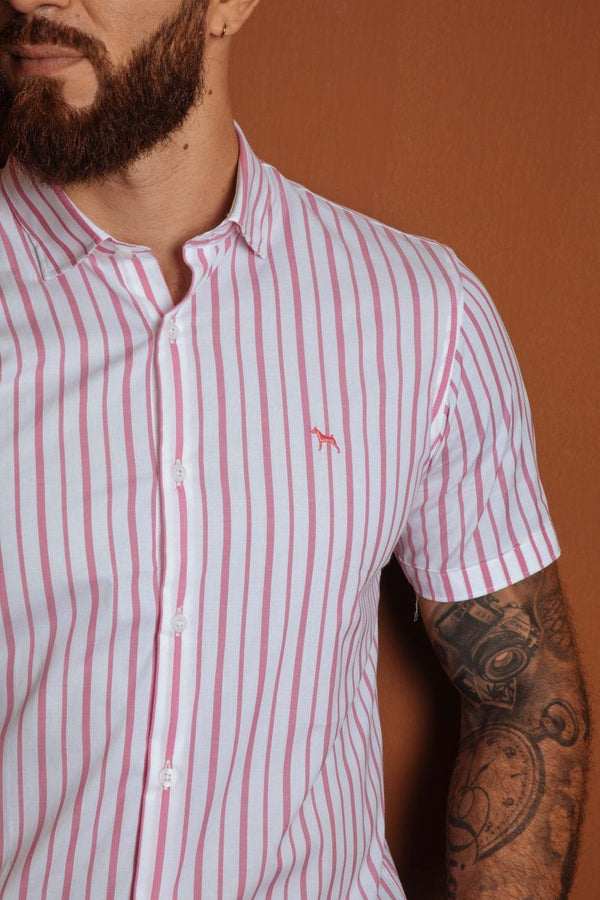 Camisa Manga Corta Rayas (Slim Fit)