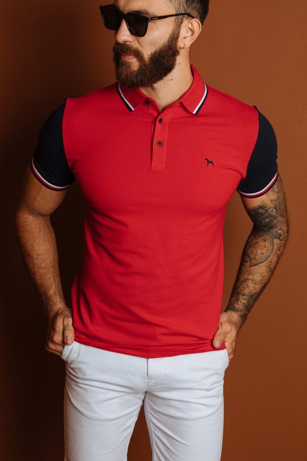 Polo Fashion Rojo/ Azul (Slim Fit)