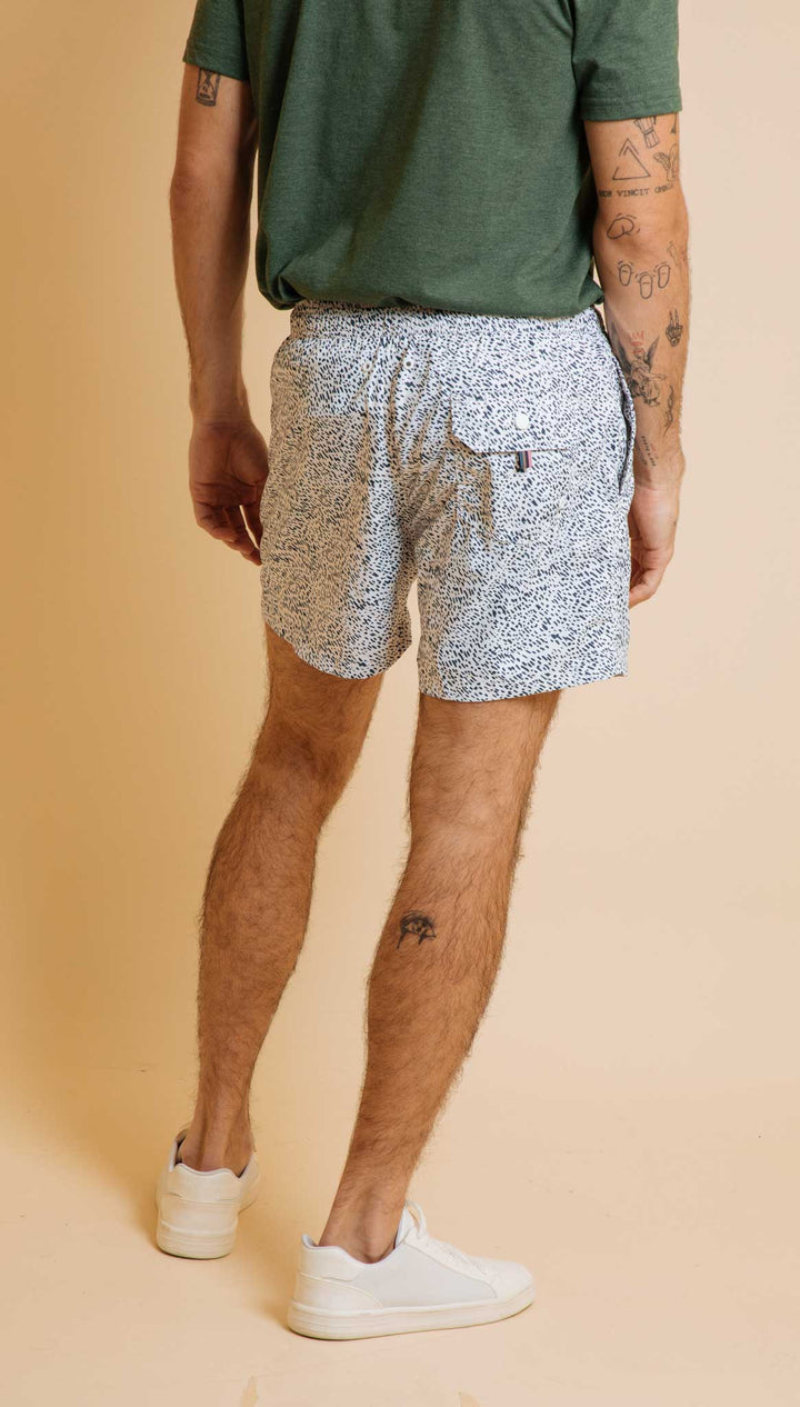 Pantaloneta de Baño Azul Minimal Print - Victor