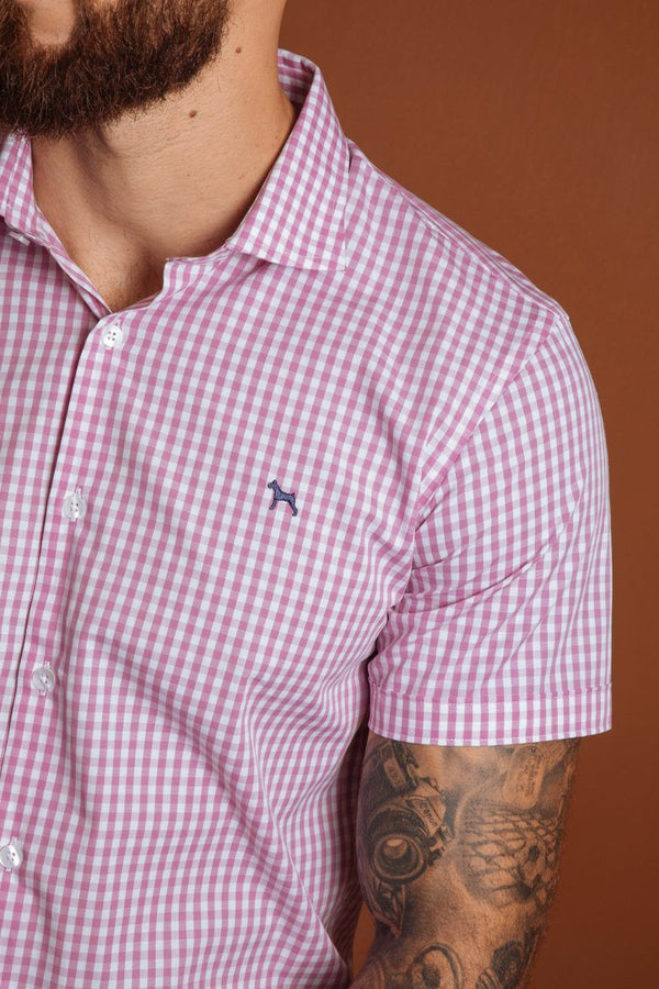 Camisa Manga Corta Cuadros (Slim Fit)