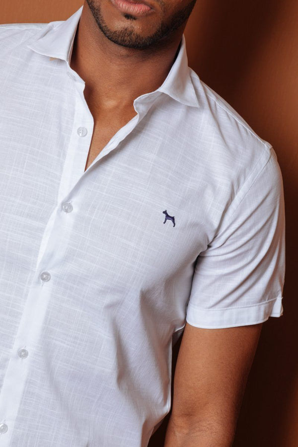 Camisa Manga Corta Blanco (Slim Fit)