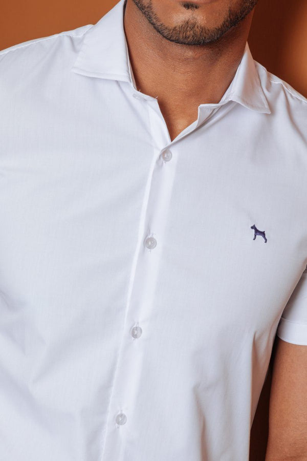 Camisa Manga Corta Blanco (Slim Fit)