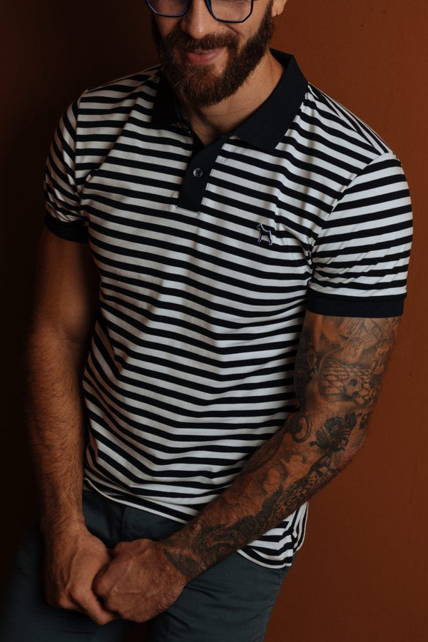 Polo Fashion Rayas Negro (Slim Fit)