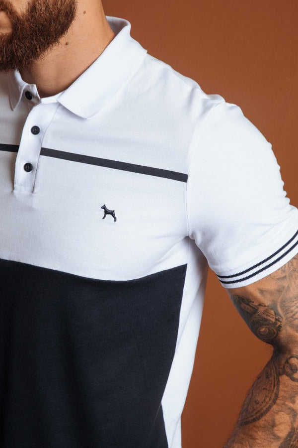 Polo Fashion Blanco /navy (Custom Fit)