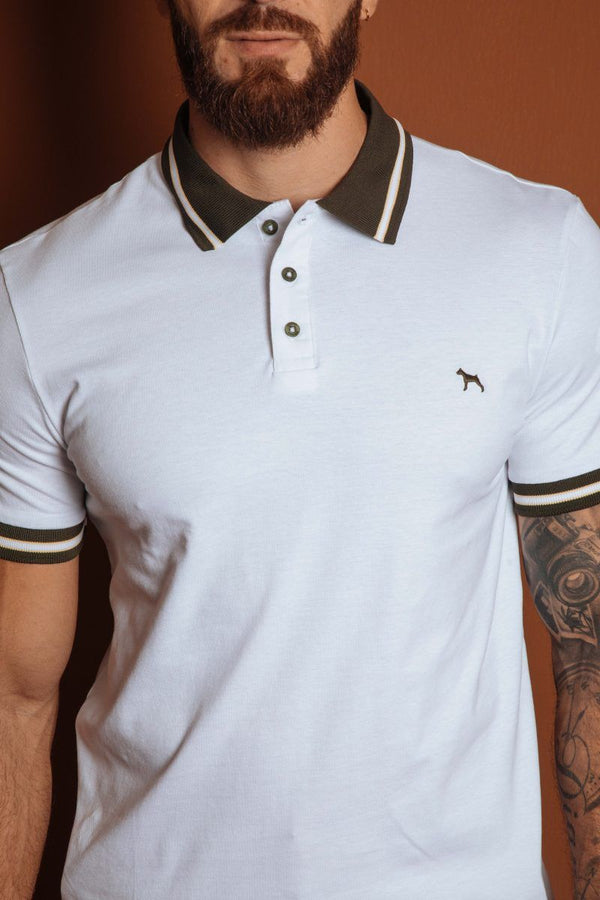 Polo Fashion Blanco /Verde (Custom Fit)