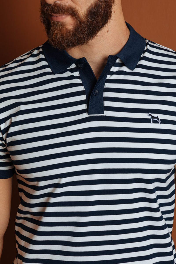 Polo Fashion Azul turqui Rayas (Slim Fit)