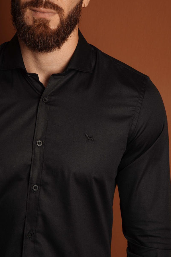 Camisa Manga Larga Negro (Slim Fit)