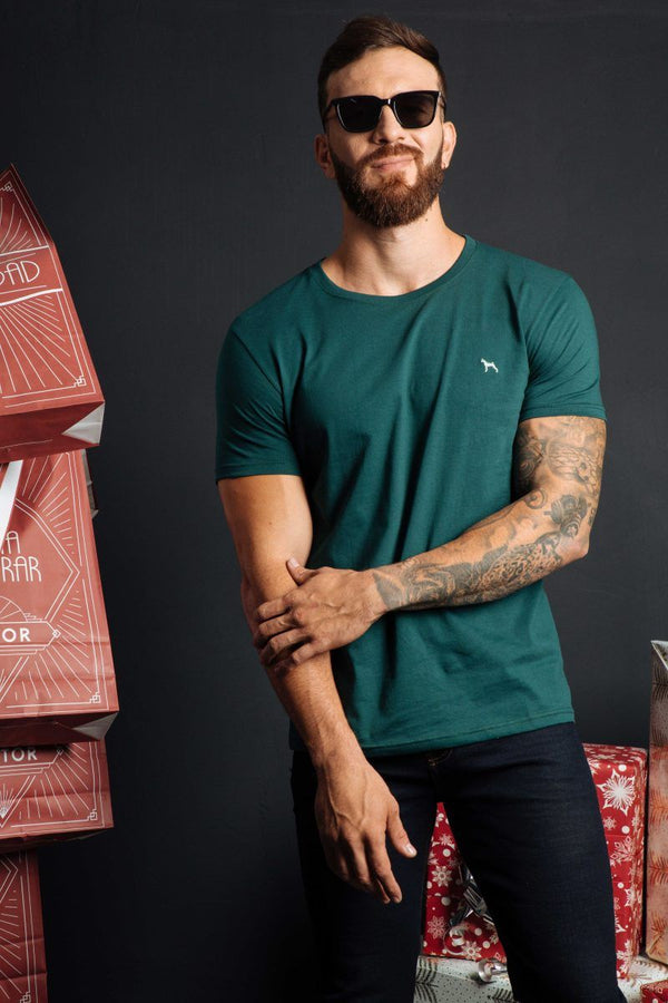 Camiseta Basica Fondo Entero Verde (Slim Fit)