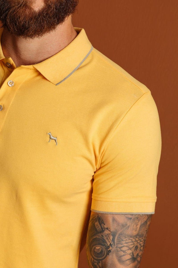 Polo Basica Fondo Entero Amarillo (Slim Fit)