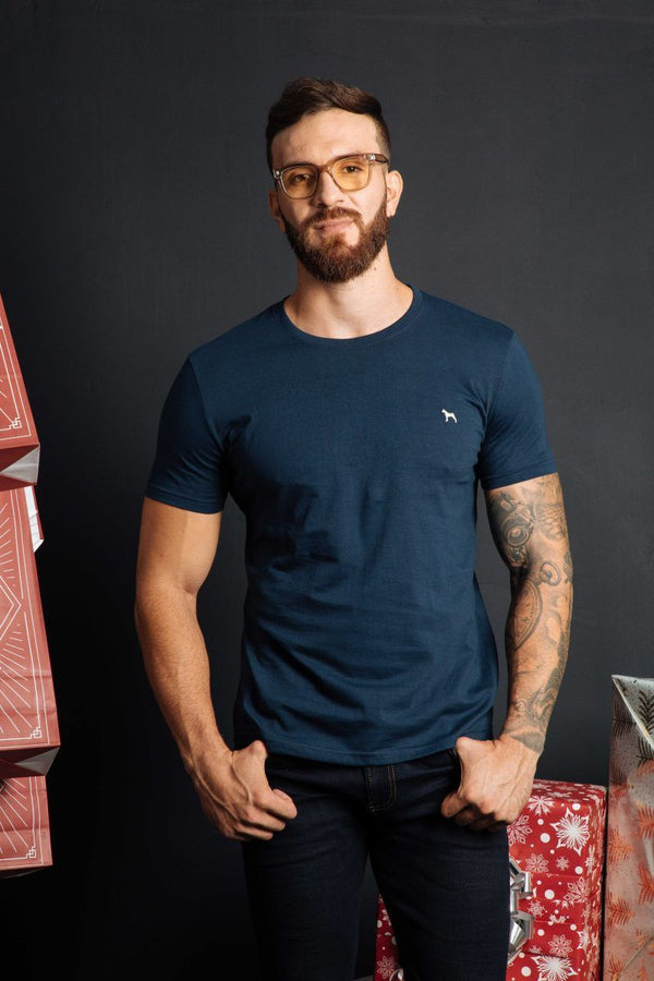Camiseta Basica Azul Turqui (Slim Fit)