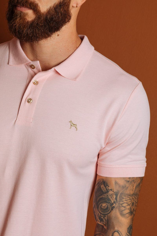 Polo Basica fondo Entero Rosado (Slim Fit )