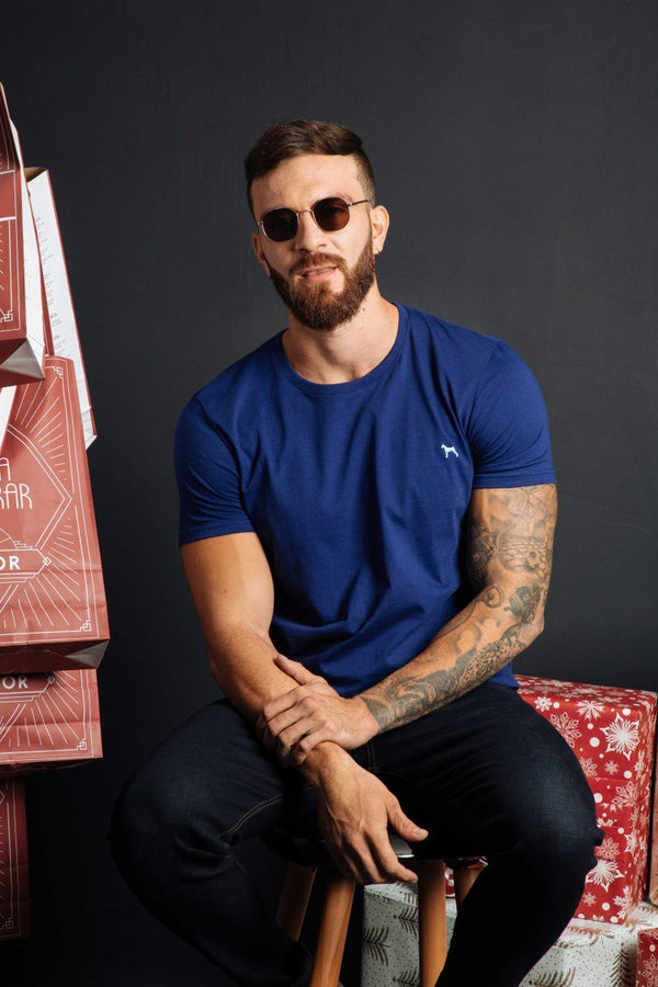 Camiseta Basica Azul (Slim Fit)