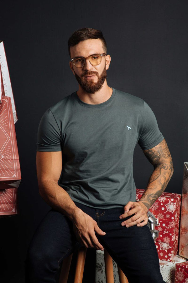 Camiseta Basica Fondo Entero Gris (Slim Fit)